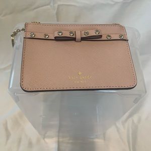 Kate spade credit card wallet with rhinestone bow